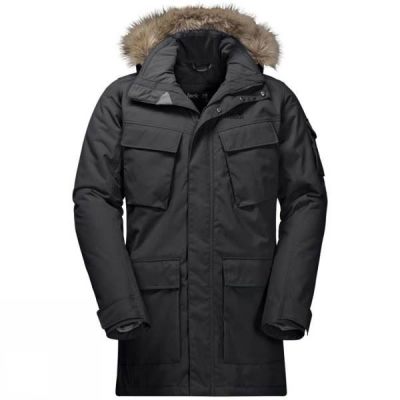 Parka Jack Wolfskin Glacier Canyon Hombre - Negras - Chile VAZ853961